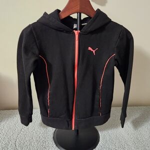 Puma Kids Black Jacket with Red Accents